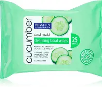 BEAUTY FORMULAS Cucumber Cool Moist Cleansing Facial Wipes 25wipes